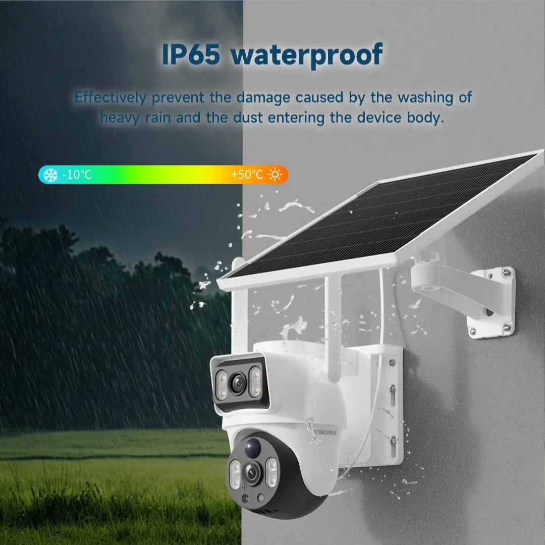 Dual Lens Solar 4G PTZ Security Camera – No WiFi Needed