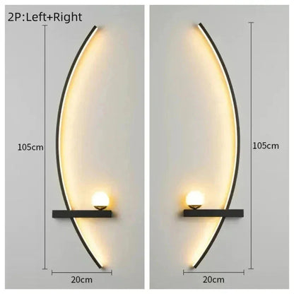 Crescent LED Wall Lamp – Minimalist Sconce, Gold/Black