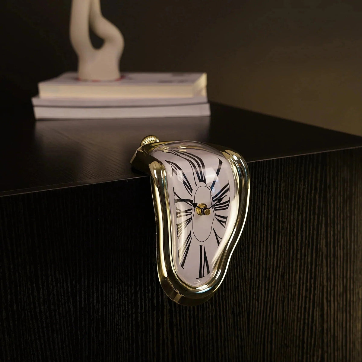 Melting Clock Sculpture – Surrealist Desk & Shelf Decor