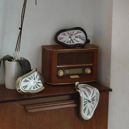 Melting Clock Sculpture – Surrealist Desk & Shelf Decor
