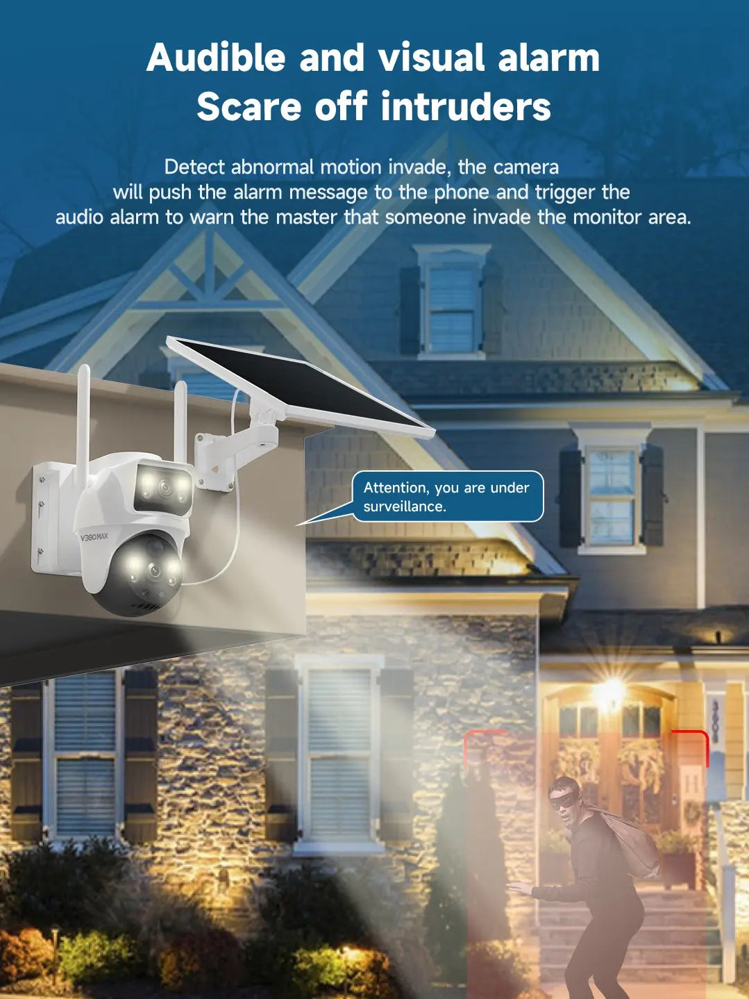 Dual Lens Solar 4G PTZ Security Camera – No WiFi Needed