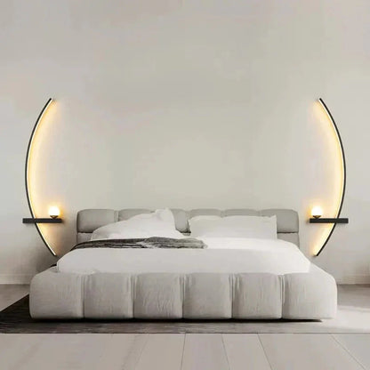 Crescent LED Wall Lamp – Minimalist Sconce, Gold/Black