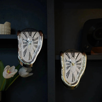 Melting Clock Sculpture – Surrealist Desk & Shelf Decor