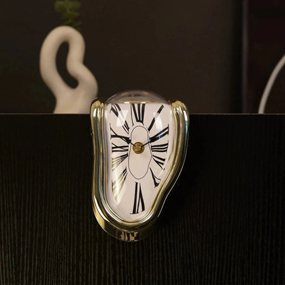 Melting Clock Sculpture – Surrealist Desk & Shelf Decor