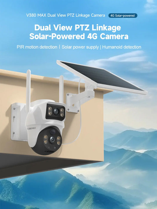 Dual Lens Solar 4G PTZ Security Camera – No WiFi Needed