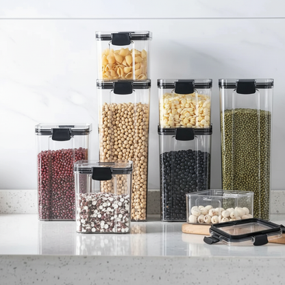 Clear Airtight Food Storage Containers – Stackable Sizes